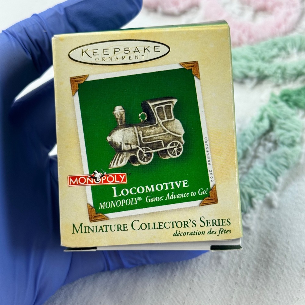 Hallmark Keepsake 2002 Monopoly Locomotive Miniature Pewter Ornament QXM4353